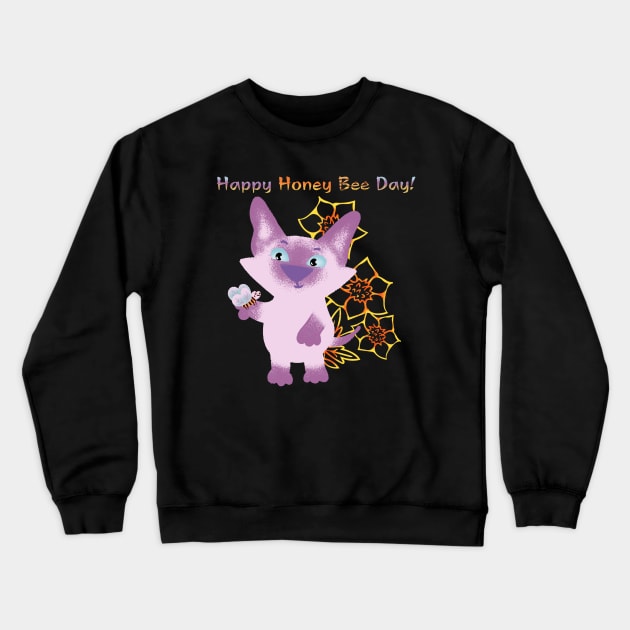 Happy Honey Bee Day Crewneck Sweatshirt by maryglu